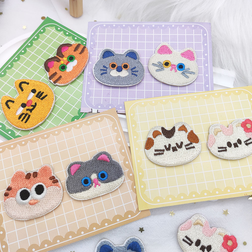 Phone Cases Eco Friendly - 2 pezzi Cute Cat Head Patch